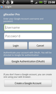 gReader OAuth gReader OAuth